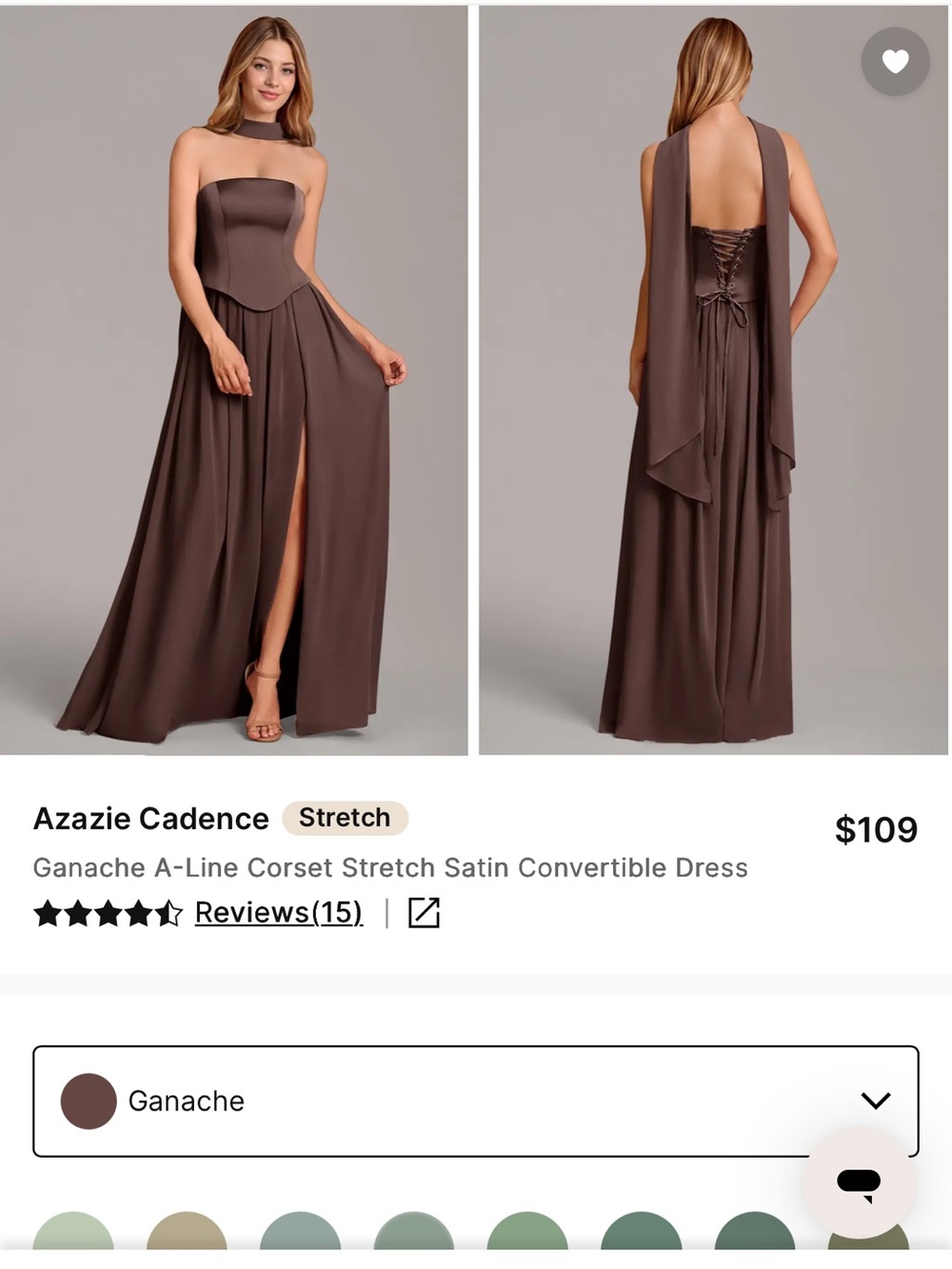 Strapless Azazie Dress in Ganache